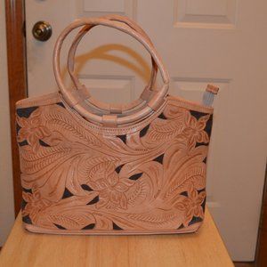 Real Leather, Hand  Tooled Purse